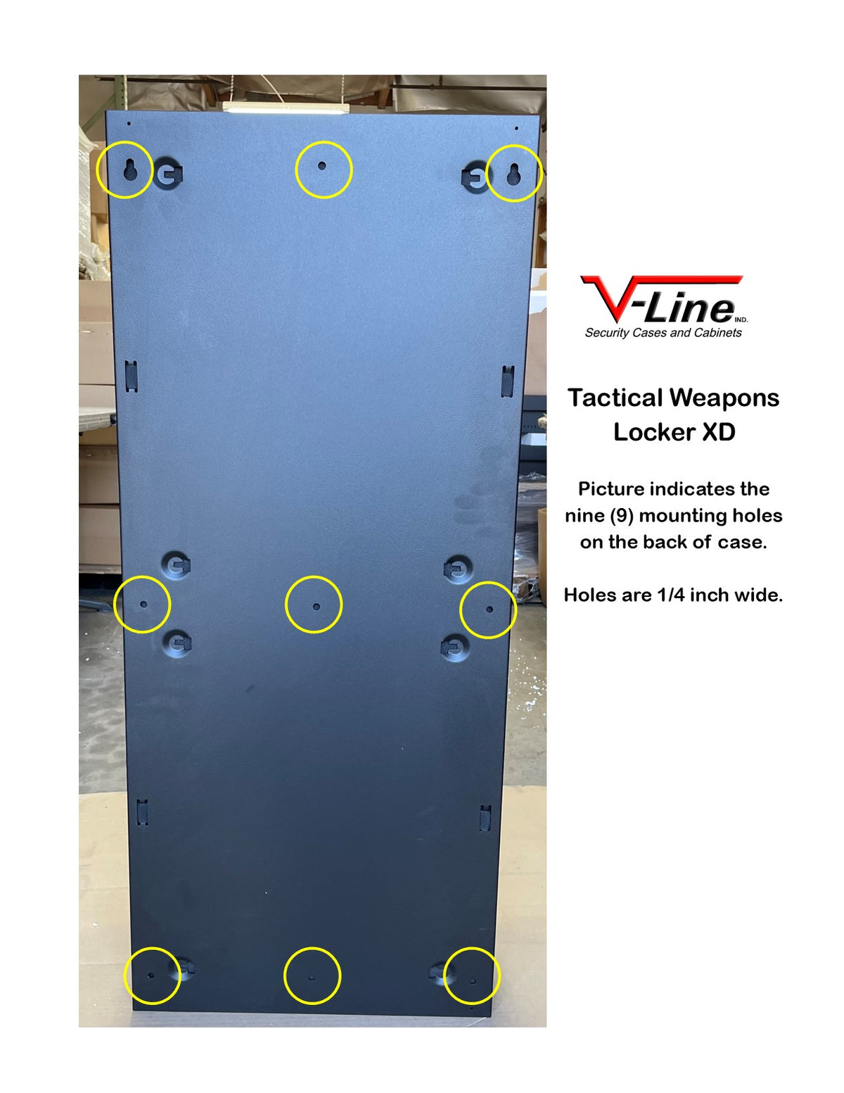 V-Line Tactical Weapons Locker XD Hole Pattern