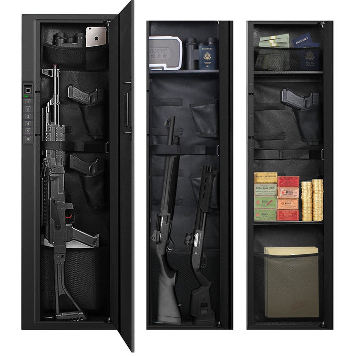 Langger LAWS009 Biometric Wall Gun Safe Large Three Layout Options