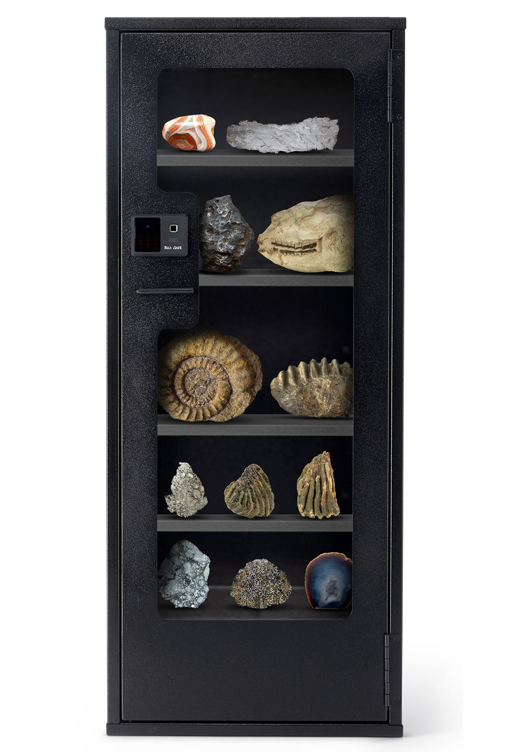 BlumSafe Secure Display Cabinet for Watches with Rocks