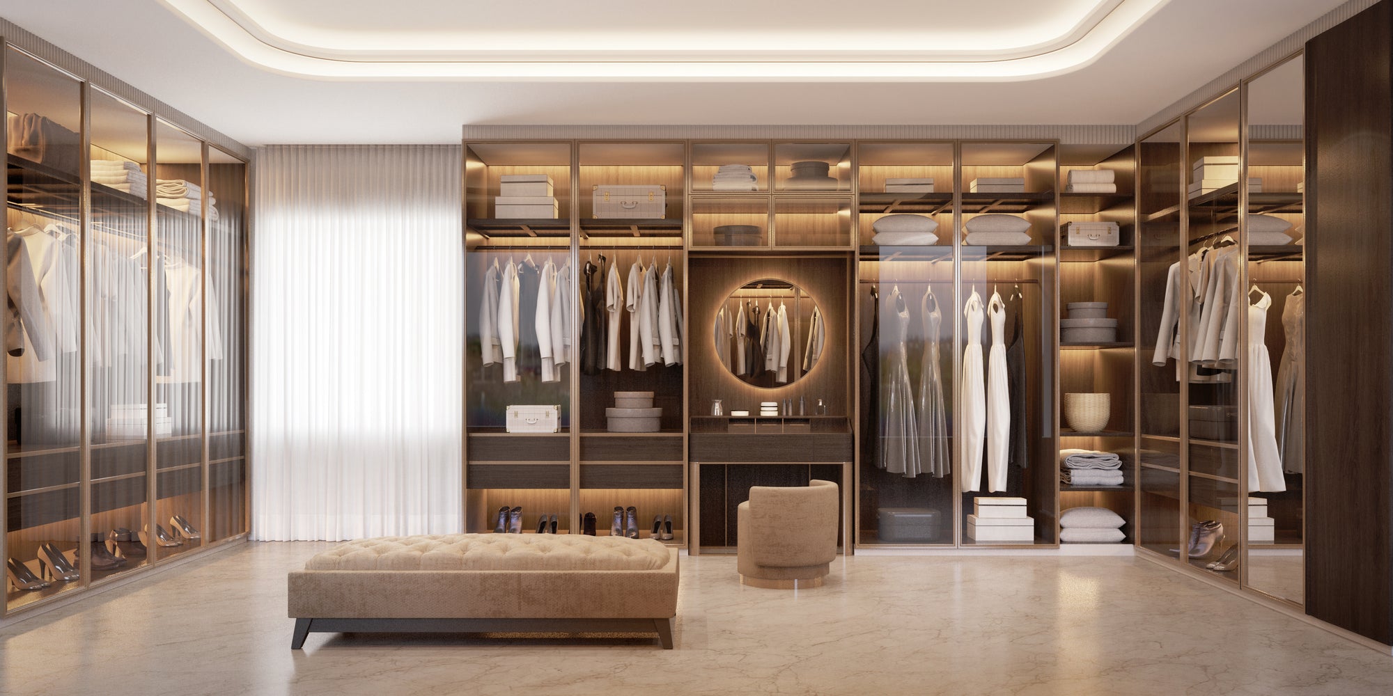 Luxury Closet with Safe Installed