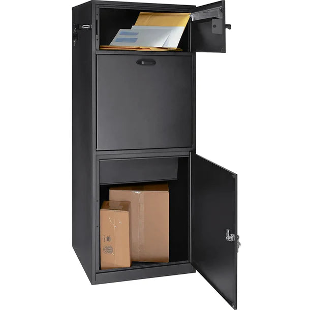 Barska CB13704 Dual Compartment Locking Mail and Parcel Box MPB-700 Doors Open