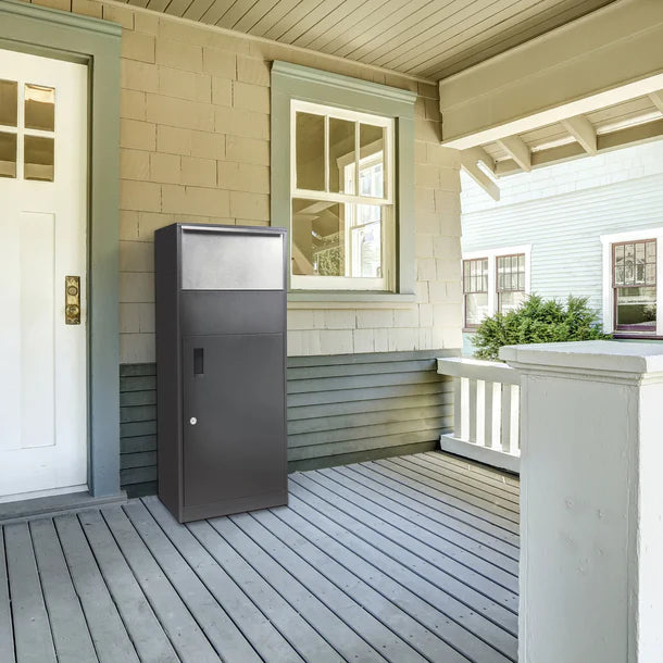 Barska CB13706 Extra Large Single Compartment Locking Parcel Box MPCB-200 Installed on Porch