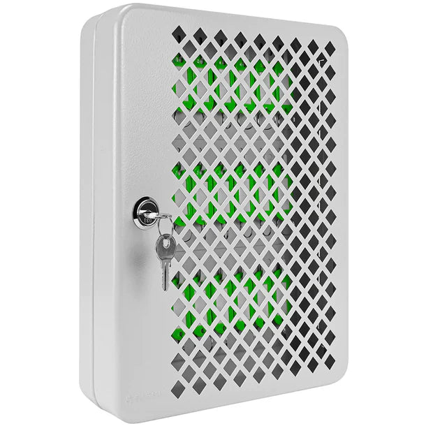 Barska CB13756 27 Capacity Fixed Position Mesh Front Key Cabinet with Key Lock Angled