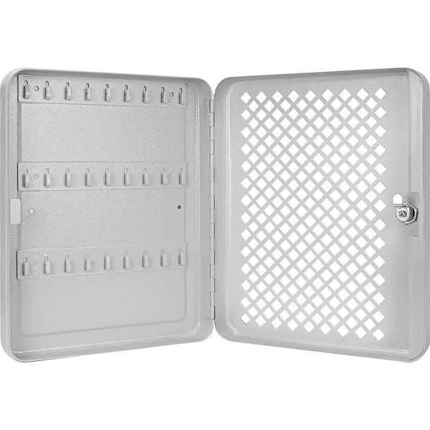 Barska CB13756 27 Capacity Fixed Position Mesh Front Key Cabinet with Key Lock Door Open Empty