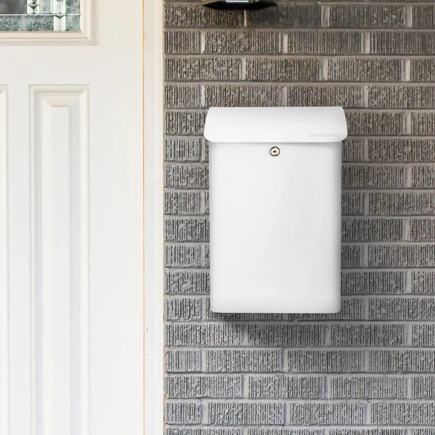 Barska CB14074 Wall-Mount Top Opening Mail Drop Box Mounted to Brick Wall