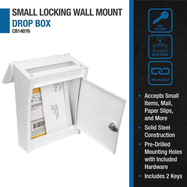 Barska CB14076 Wall-Mount Mail Dropbox with Flap Specs 2