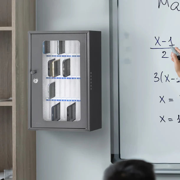 Barska CB14104 Cell Phone Storage Cabinet - 36 Slots Mounted to a wall
