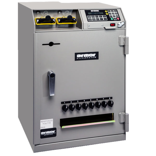 Armor CS-7300 CacheSystem 7000 Series Time Delay Cash Dispensing Safe 96 Tubes Two Bulk Note Feeders
