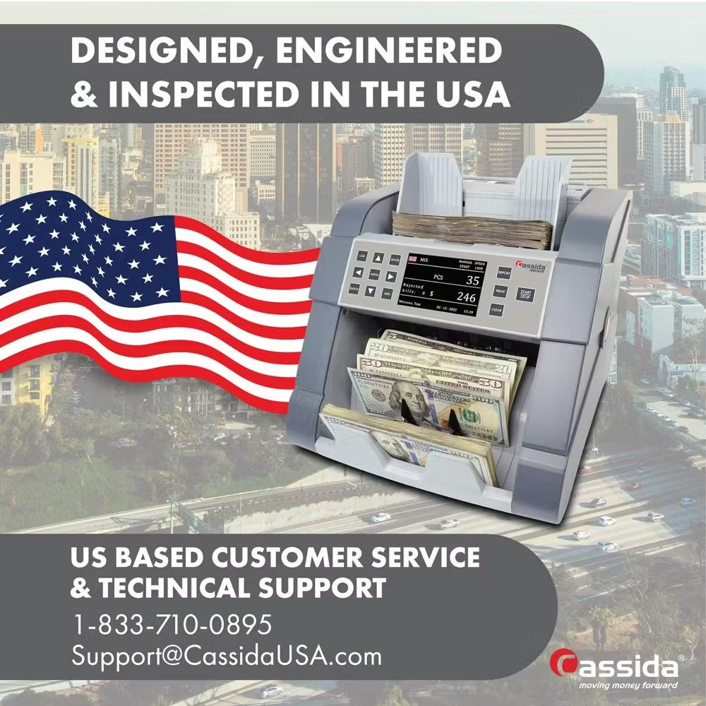 Cassida 8800R Mixed Denomination Bill Reader Designed in USA