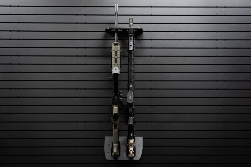 Tactical Walls ModWall Vertical Two Rifle Rack Installed