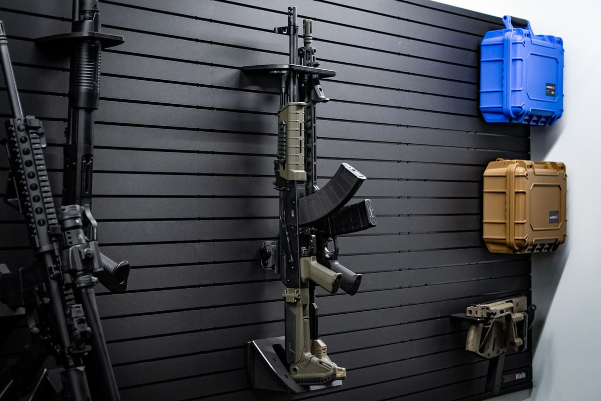 Tactical Walls ModWall Vertical Two Rifle Rack Installed 2