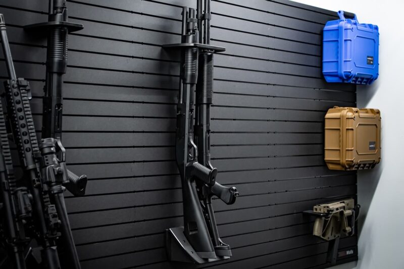 Tactical Walls ModWall Vertical Two Rifle Rack Installed 3