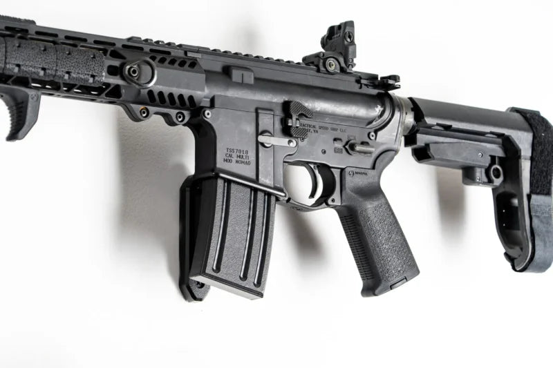 Black rifle on a white background