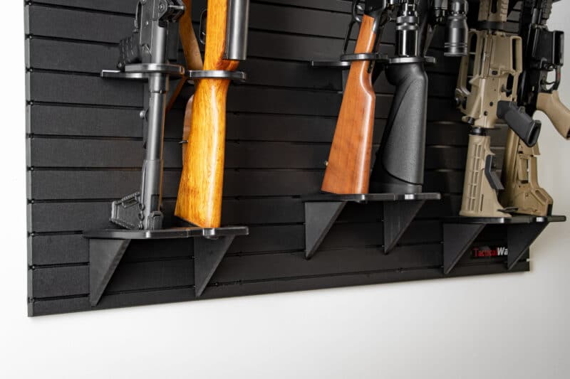 Tactical Walls ModWall Vertical Rifle Rack Installed