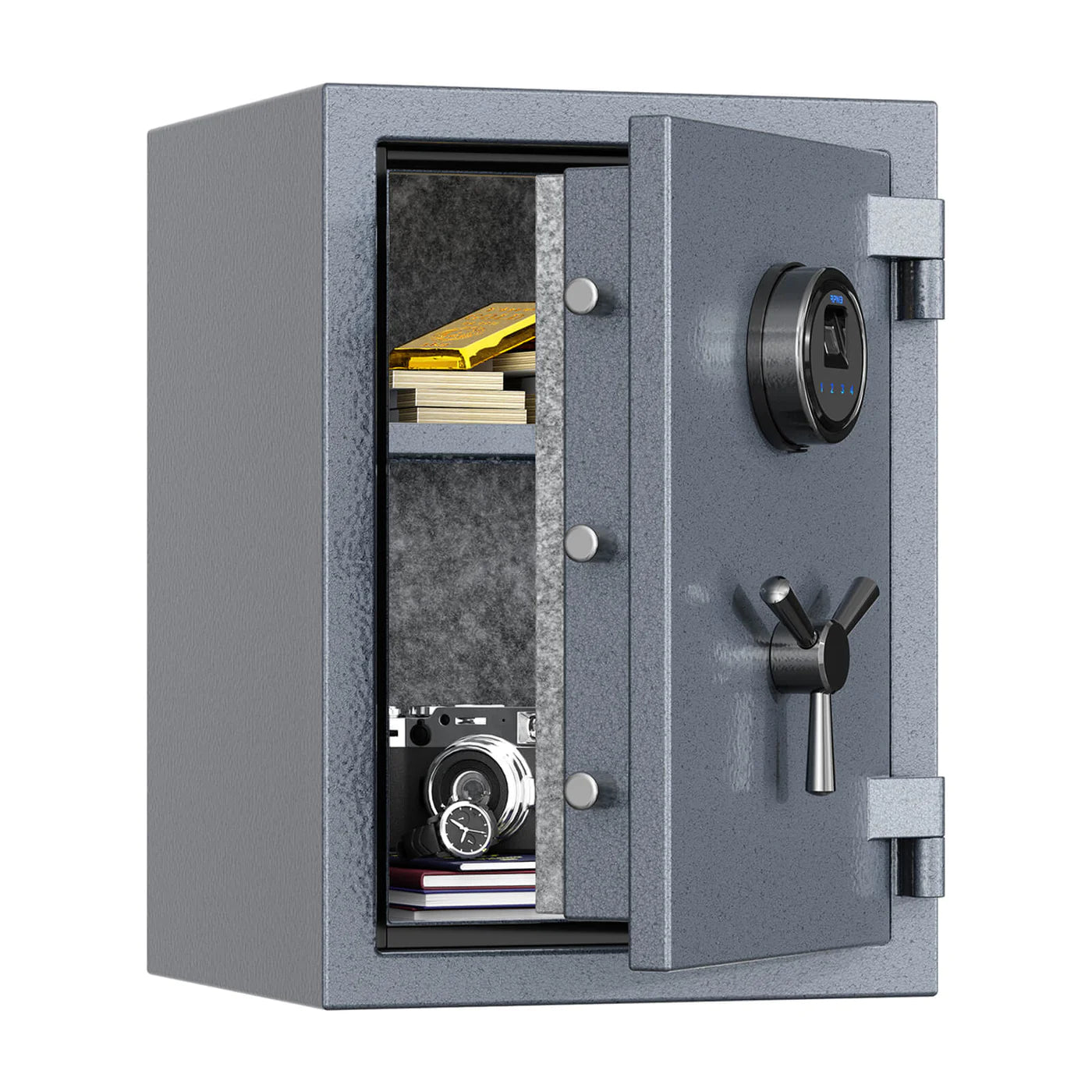 RPNB RPFS50G Grey High Capacity Biometric Fireproof Safe with Touch Screen Keypad