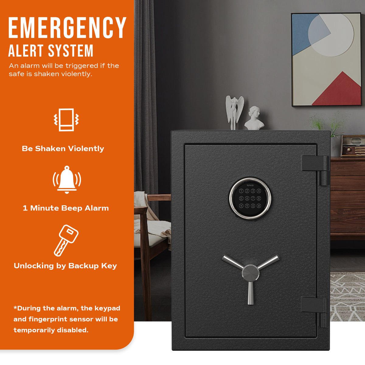 RPNB RPEFS50 High Capacity Digital Keypad Fireproof Safe Emergency Alert System