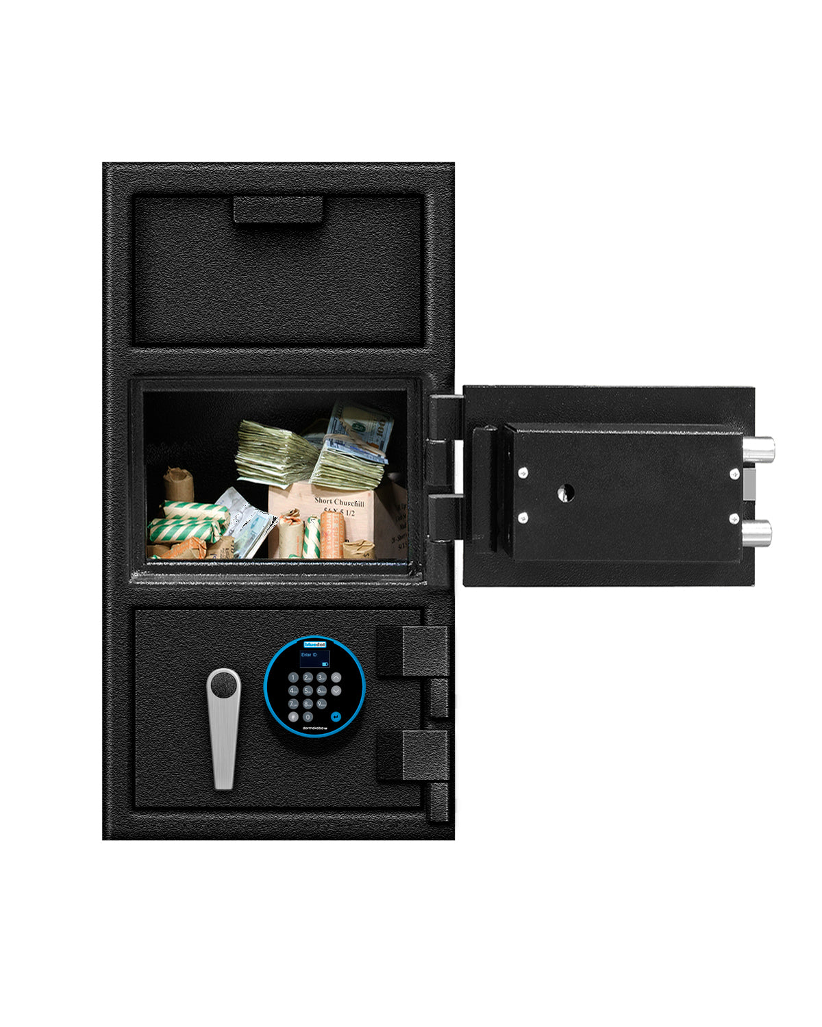 SafeandVaultStore FLH271414DD B-Rated Double Door Depository Safe Top Door Open