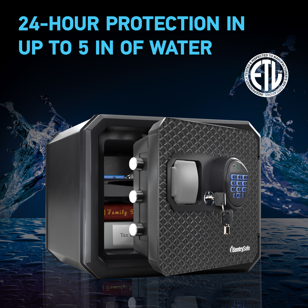 SentrySafe FPW082HTC Fireproof &amp; Waterproof Safe with Digital Keypad &amp; Override Key 24-Hour Water Protection