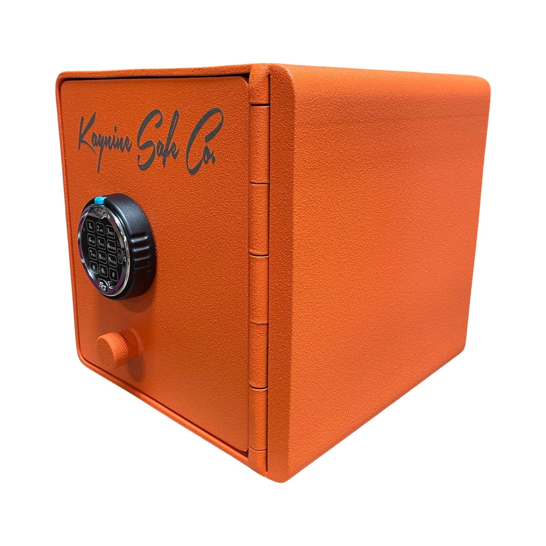 Kaynine Cube Safe Burglary Rated 12x12x12 Orange Angled