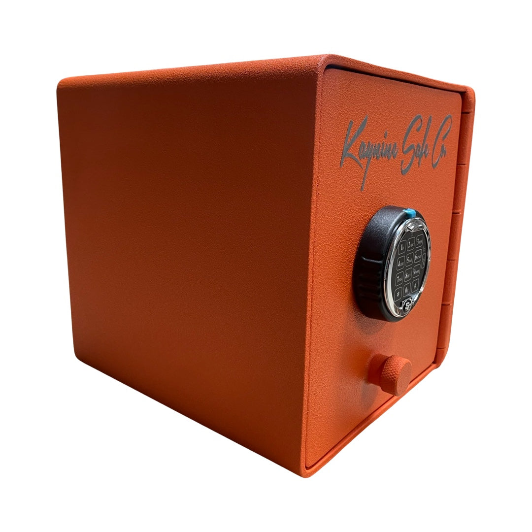 Kaynine Cube Safe Burglary Rated 12x12x12 Orange Angled 2