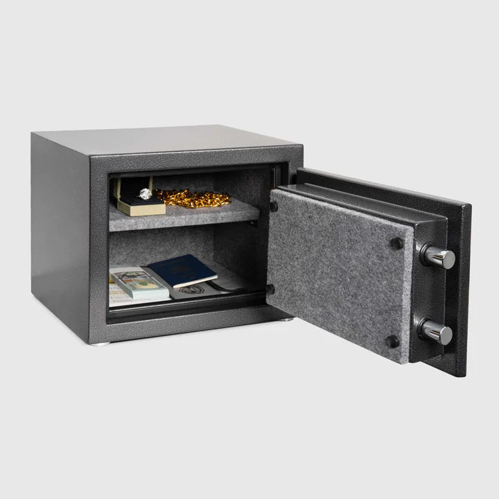 IslandSafe FNS30 FireShield Compact Fireproof Safe Door Wide Open with Contents Inside