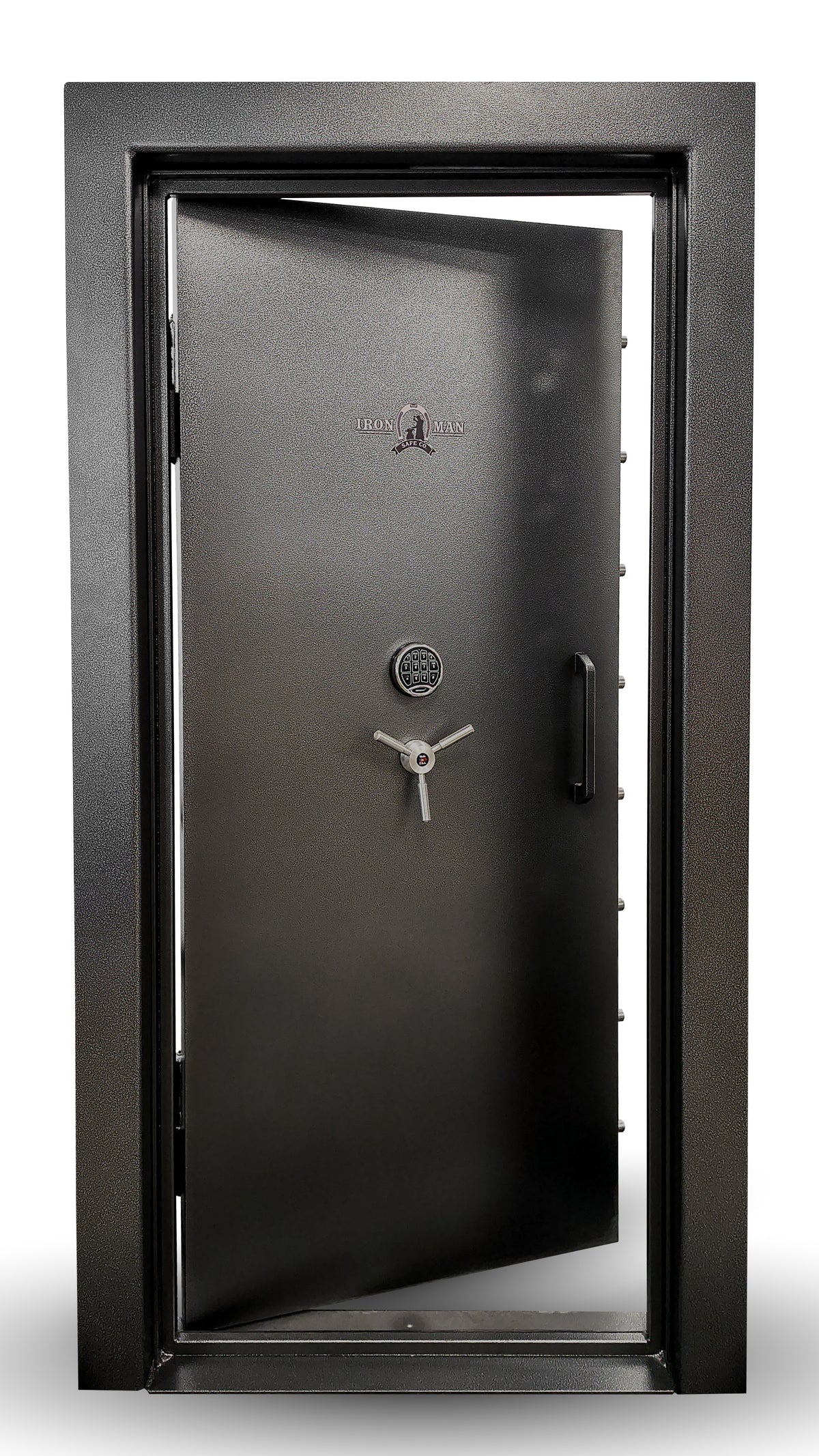 Ironman 7230 residential vault door in swing left hinge front open