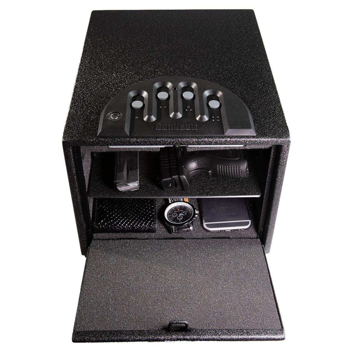 GunVault GV2000D MultiVault Deluxe Handgun Safe Door Open