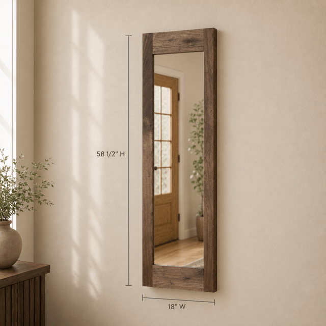 Go Secret Storage Full Length Sliding Concealment Mirror Walnut Dimensions