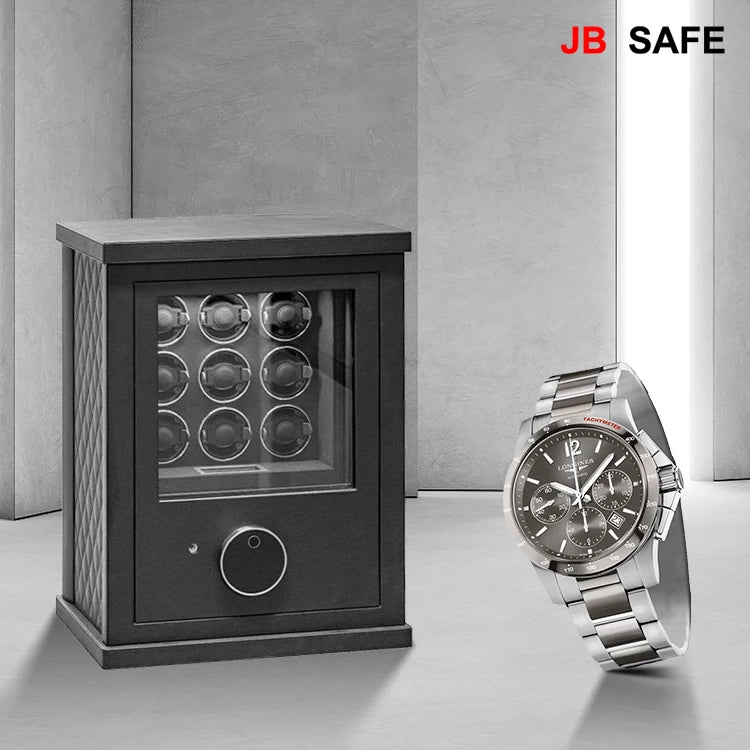 JB Watch Winder &amp; Jewelry Safe 2 Jewelry Drawers &amp; 9 Watch Winders With Watch