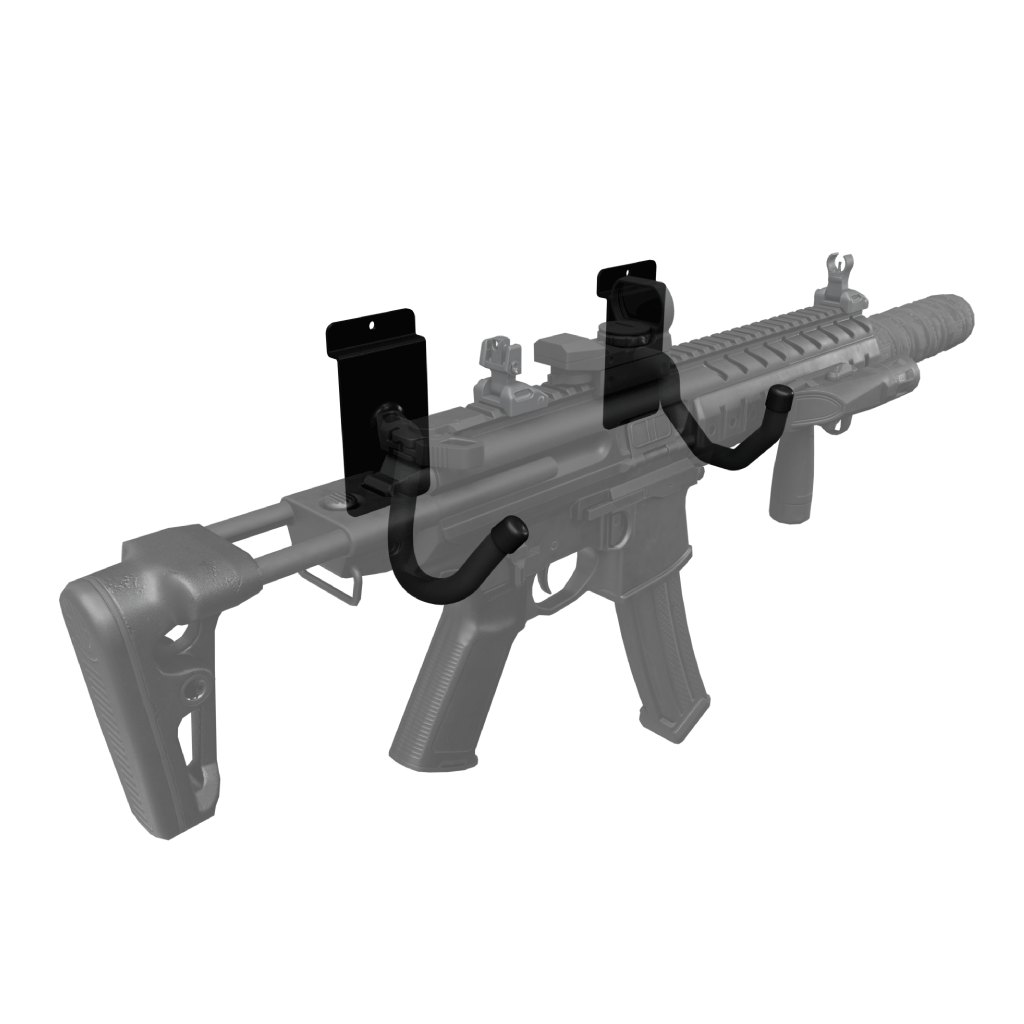 Hold Up Displays Horizontal Gun Rack HD04 Slatwall