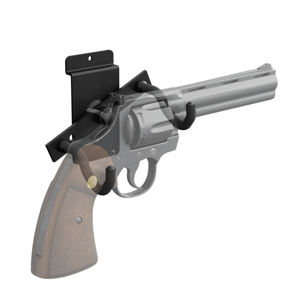 Hold Up Displays Wall Mount Pistol Holder HD09 Slatwall Revolver