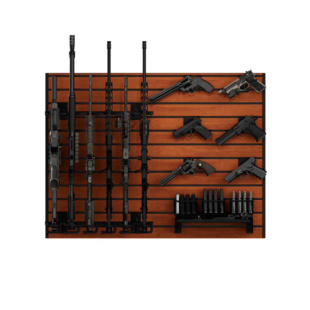 Hold Up Displays Black Camo Gun Wall Bundle HD100-BC Cherry