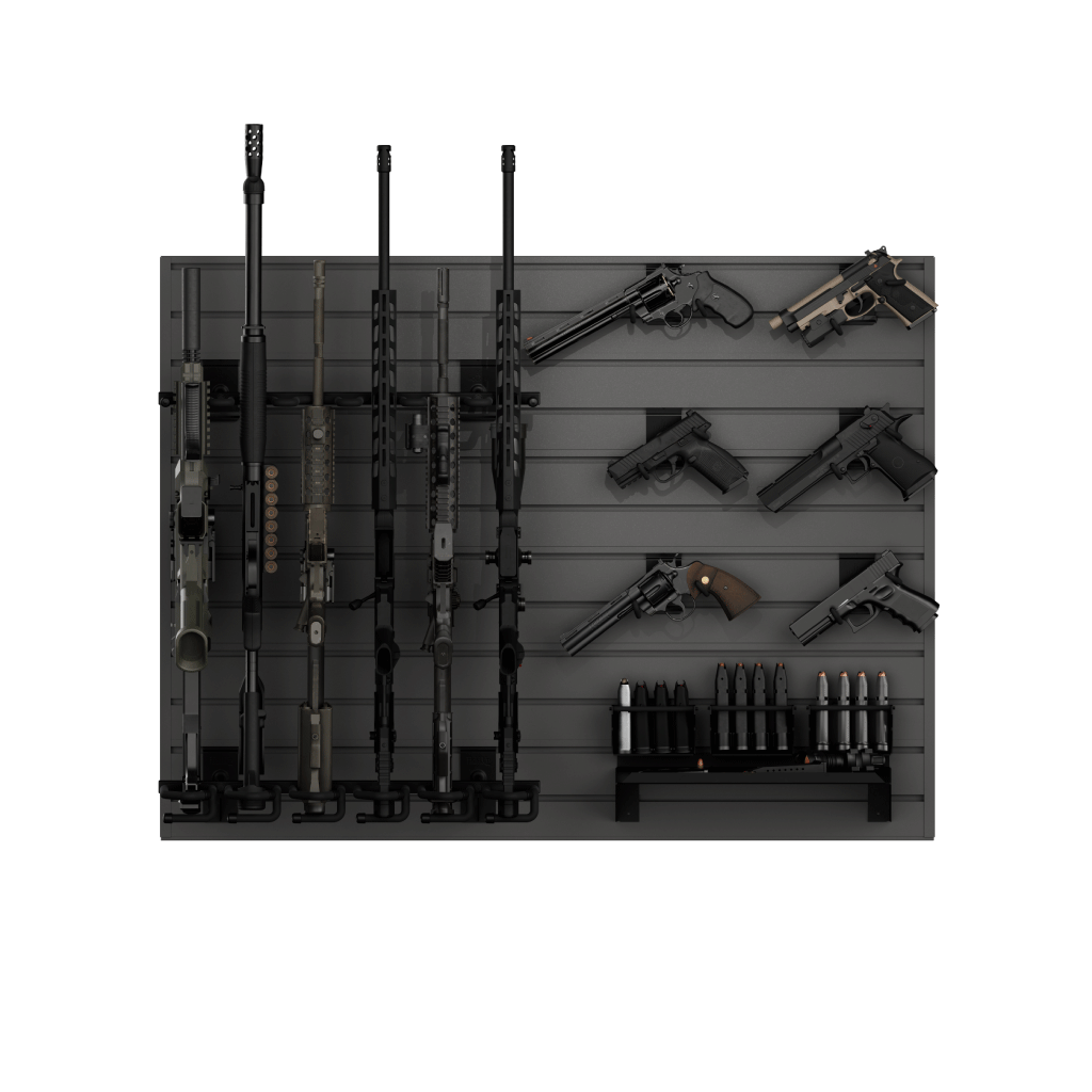 Hold Up Displays Black Camo Gun Wall Bundle HD100-BC Gunmetal
