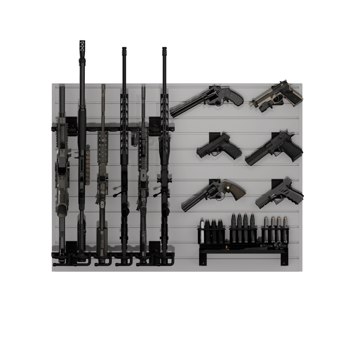 Hold Up Displays Black Camo Gun Wall Bundle HD100-BC Light Gray