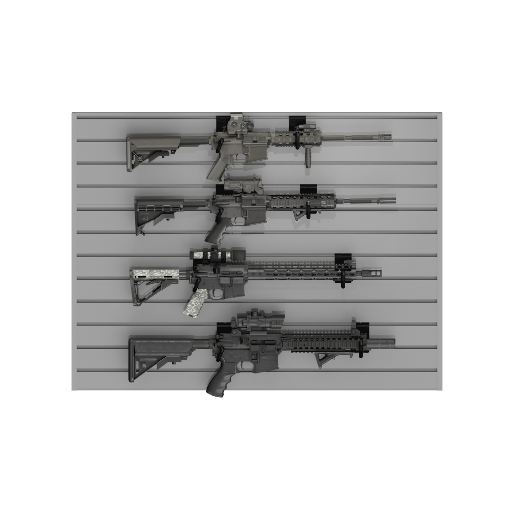 Hold Up Displays Four Rifle Wall Display HD101 Light Silver