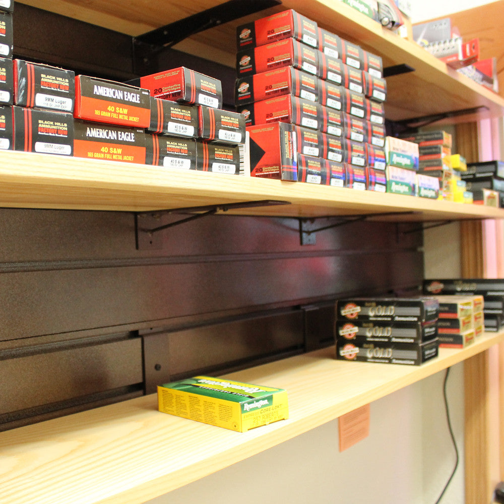 Hold Up Displays Slatwall Shelf Bracket 8" - HD27-8 Installed