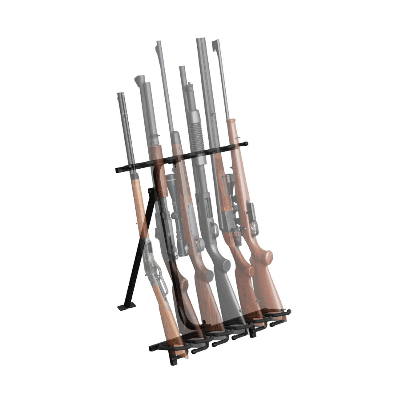 Hold Up Display Folding Metal Gun Rack for 6 Rifles HD39