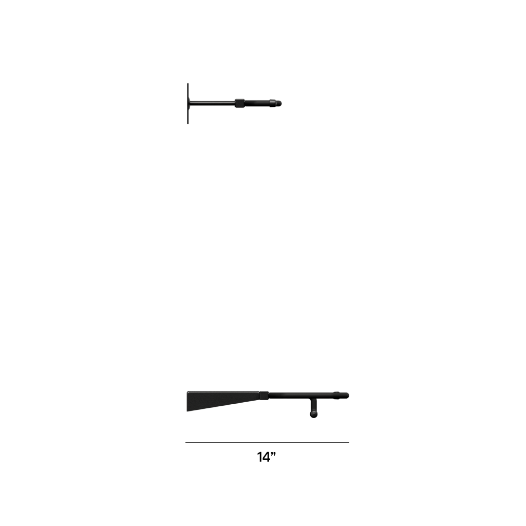 Hold Up Displays Vertical 6 Gun Rack HD53 Depth Dimensions