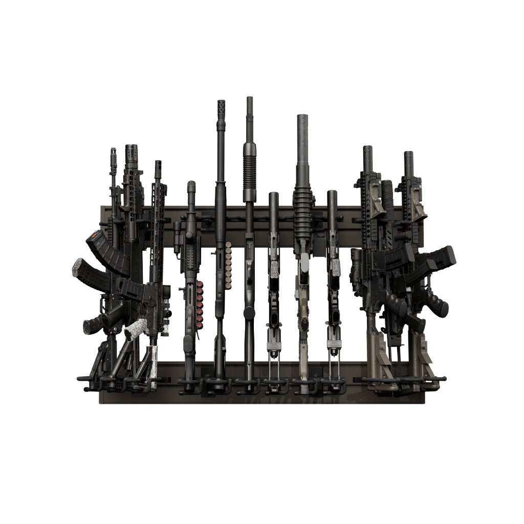 Hold Up Displays Rifle Rack Slatwall Display Package HD91 FDE