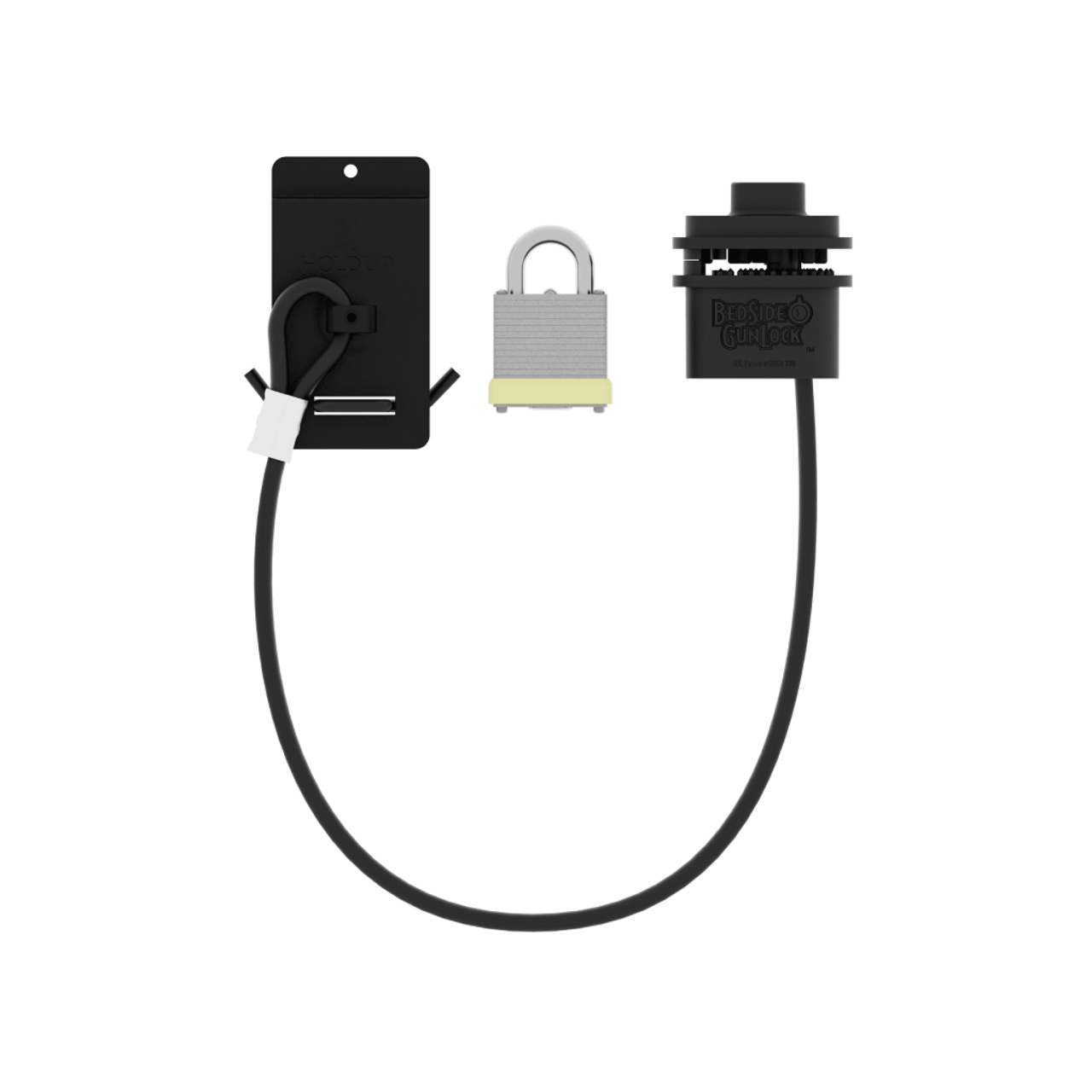 Hold Up Displays Individual Gun Lock - HD96 Slatwall with Padlock