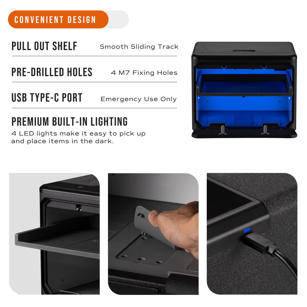 RPNB RP2009 Fingerprint High Capacity Dual-Layer Handgun Safe with Biometric Scanner Features