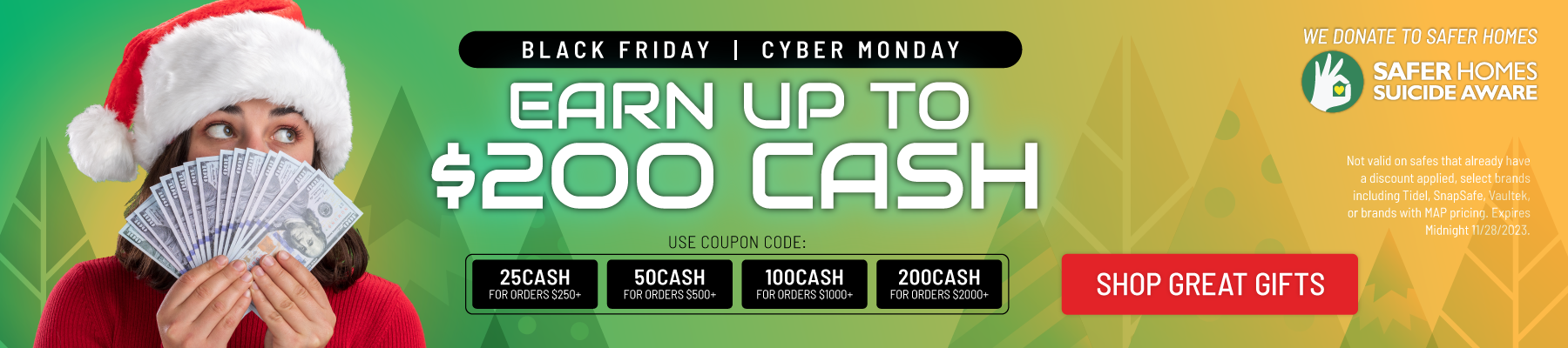 Black Friday Cyber Monday - Earn up to $200 Cash