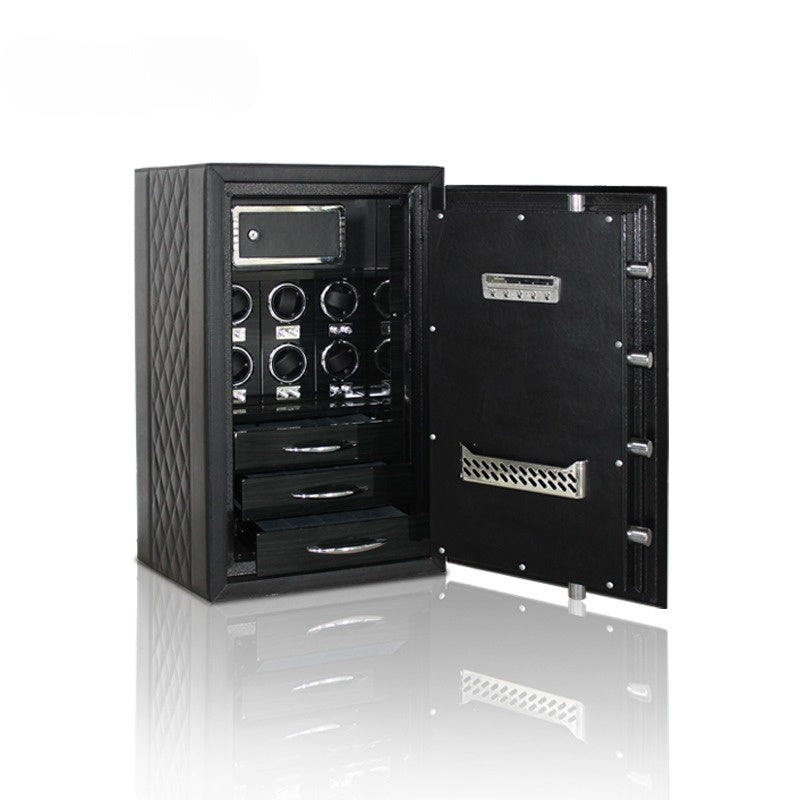 JB Watch Winder & Jewelry Safe Fireproof Door Open with Watch Winders & Jewelry Drawers