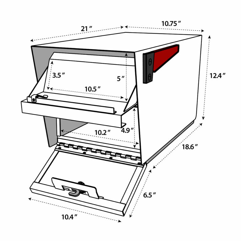 Mail Boss Mail Manager PRO Security Locking Mailbox Dimensions