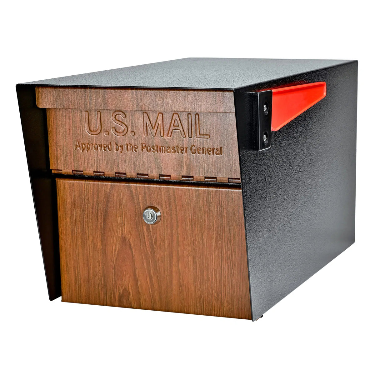 Mail Boss Mail Manager Security Locking Residential Mailbox Two Tone Wood Black