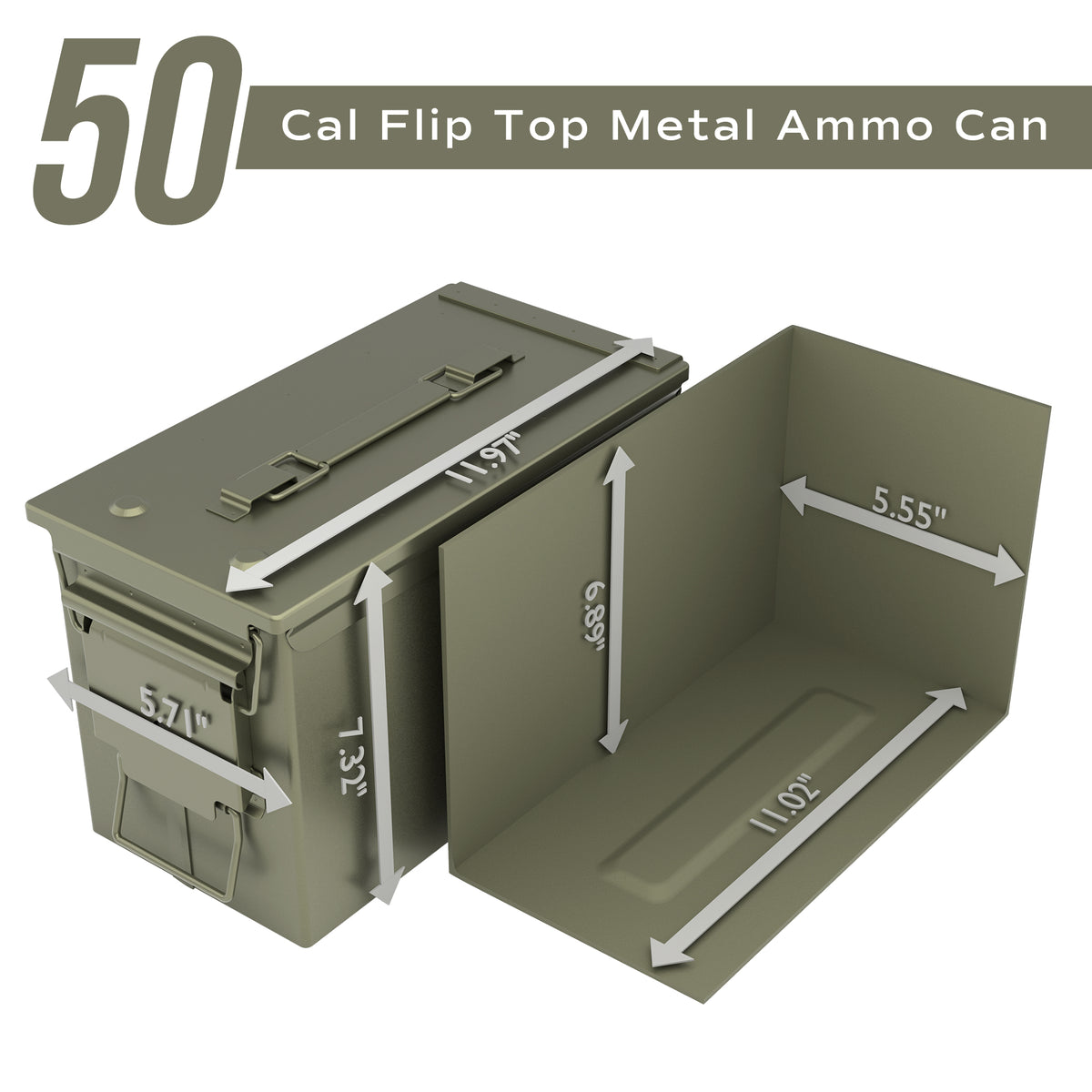 RPNB AM192 Metal Ammo Can 50 Cal Military Heavy Gauge Water Resistant RPNB AM192 Metal Ammo Can 50 Cal Military Heavy Gauge Water Resistant