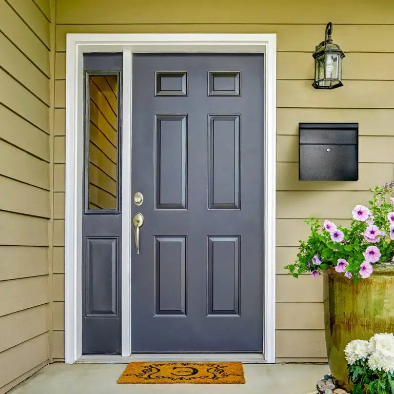 Mail Boss Metro Wall Mount Locking Mailbox Installed by Front Door