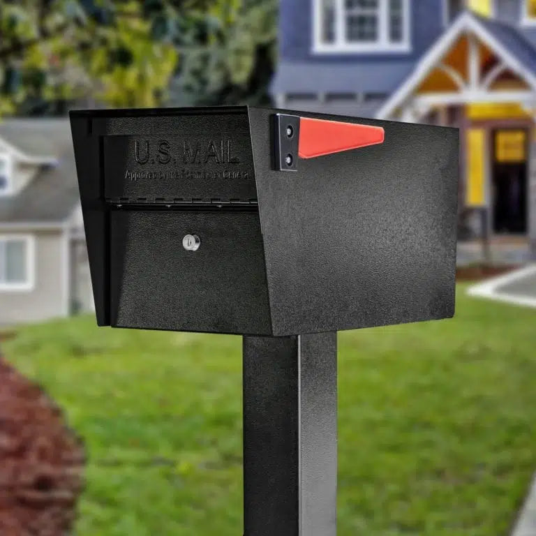 Mail Boss Mail Manager PRO Security Locking Mailbox Installed on Post