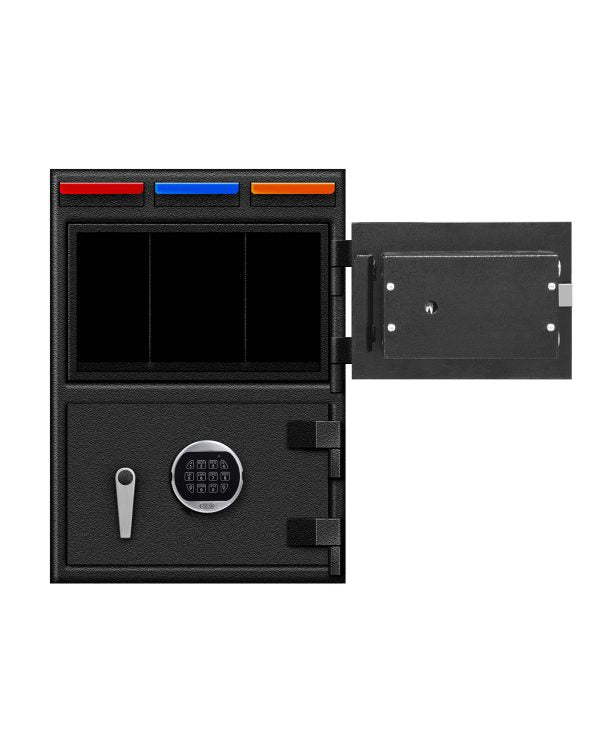 SafeandVaultStore SMM282016DD Shift Money Manager Double Door Depository Safe Top Door Open
