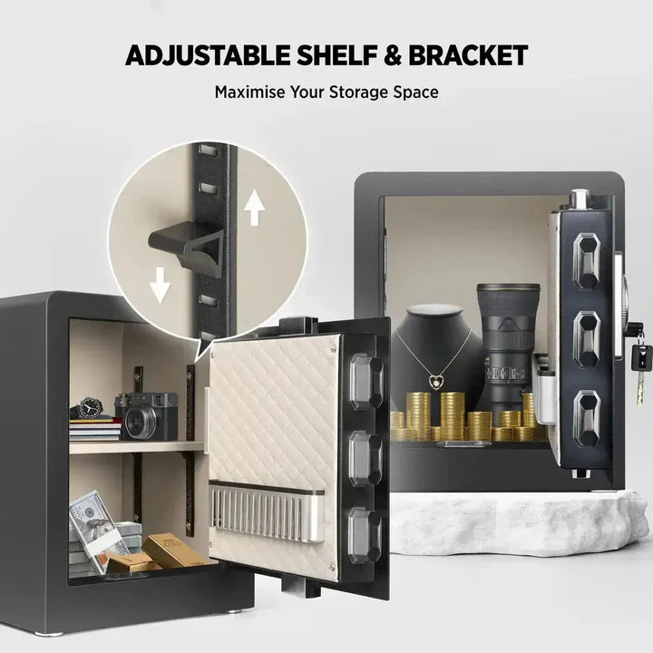 IslandSafe CBE45-BLK Biometric Security Safe Shelf & Bracket